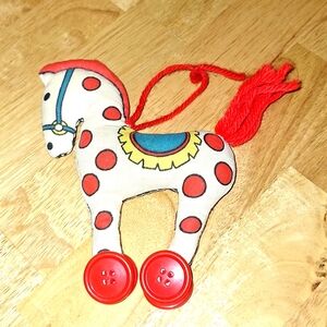 Rocking horse "puffett" vintage holiday ornament